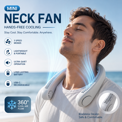 Mini Neck Fan – Portable Bladeless Rechargeable Cooling Fan