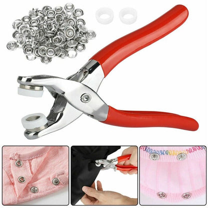 Hand Press Grommet Eyelet Plier Set